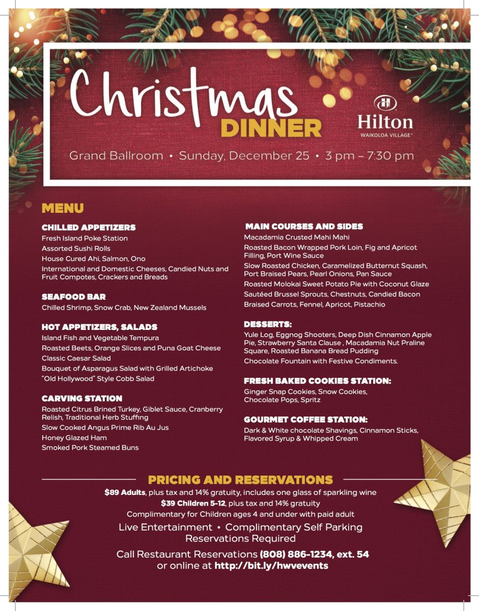 5 best holiday events on the kohala coast christmas desserts flyer