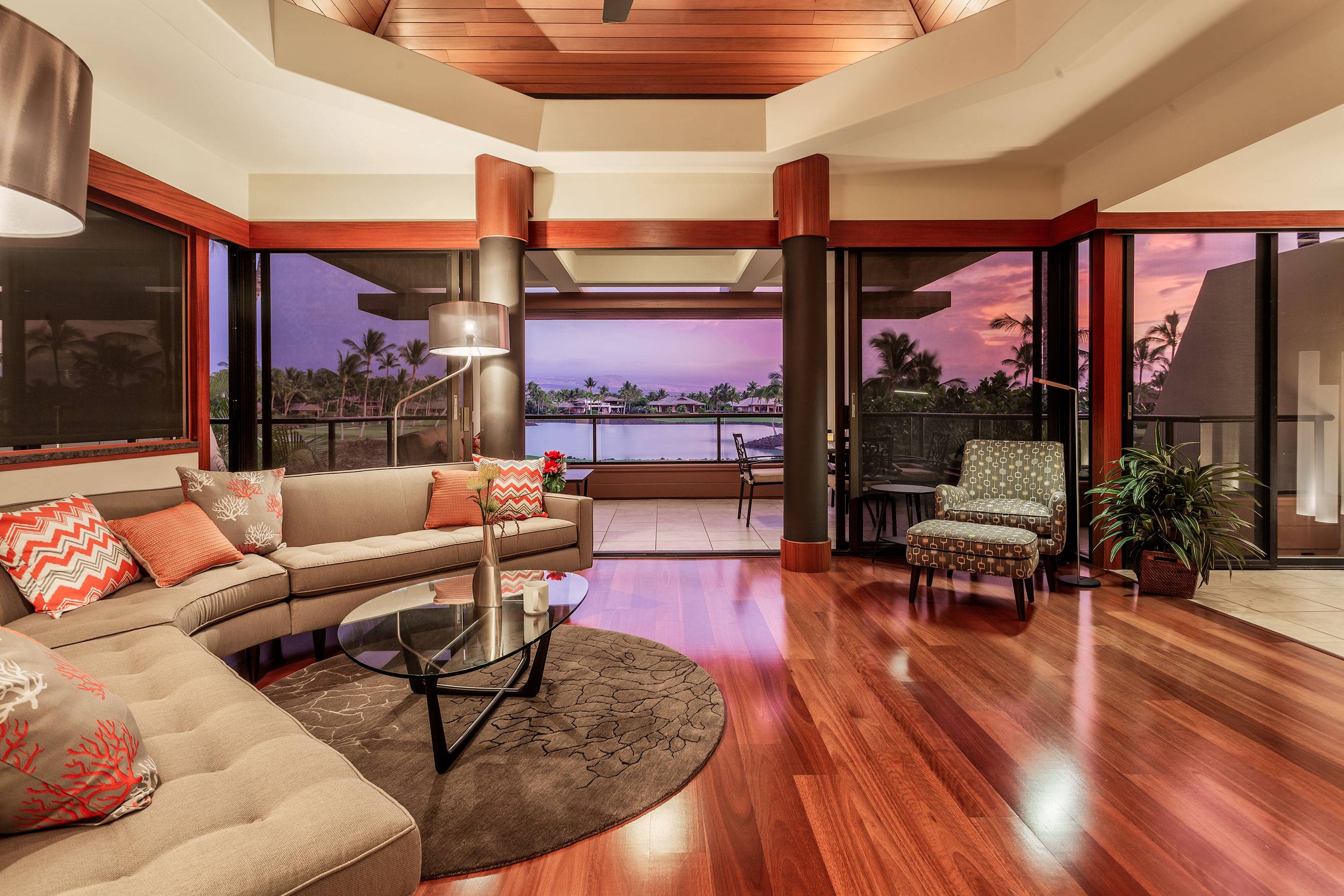 Modern interior of Mauna Lani Point Condos on the Big Island