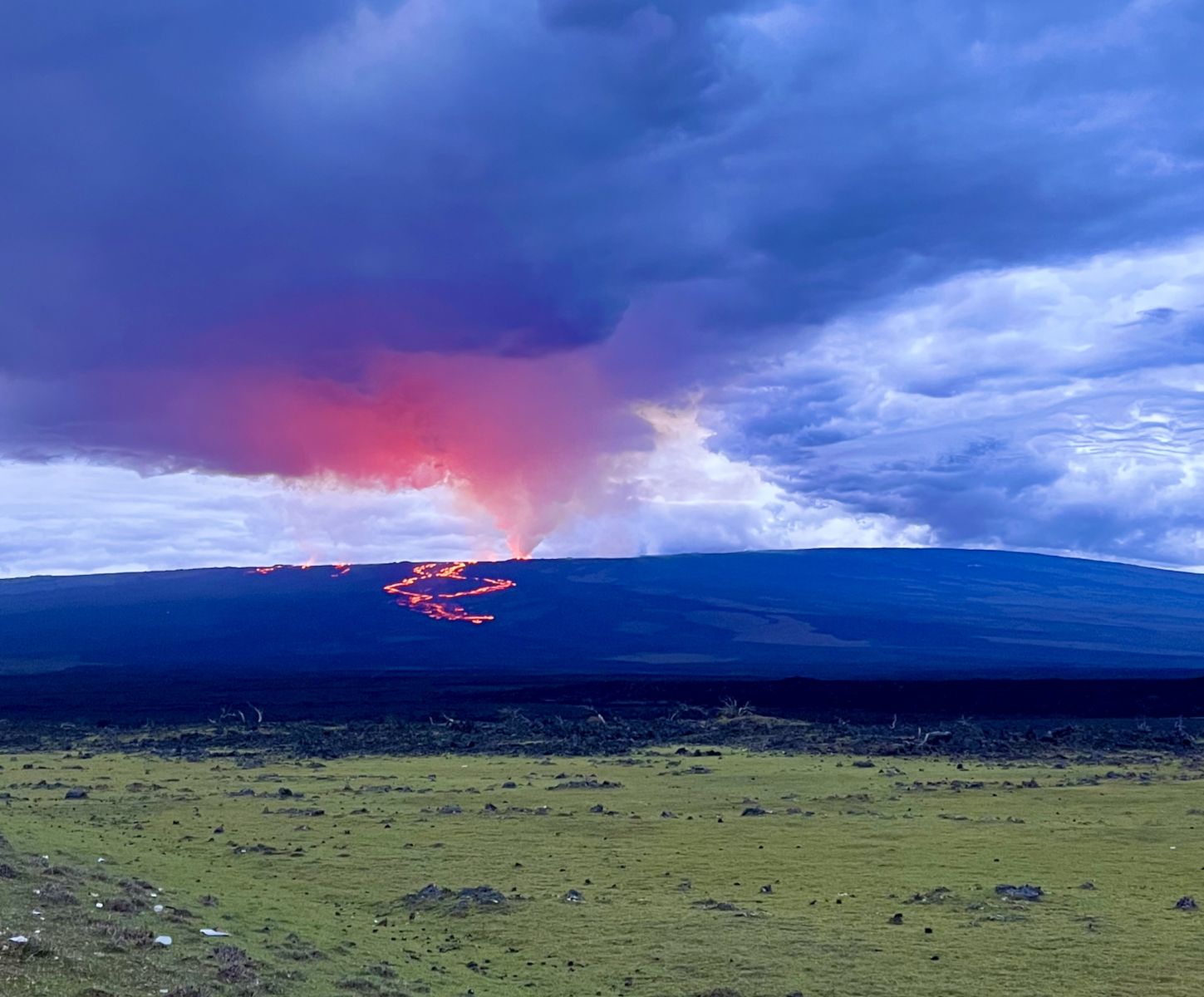 Mauna Loa volcano erupting