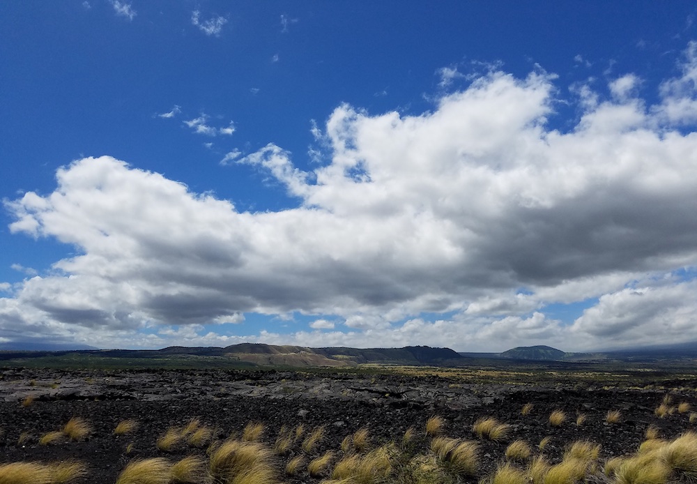 Pu’u Wa’awa’a Cinder Cone Trail On Sunny Day On Hawaii Big Island
